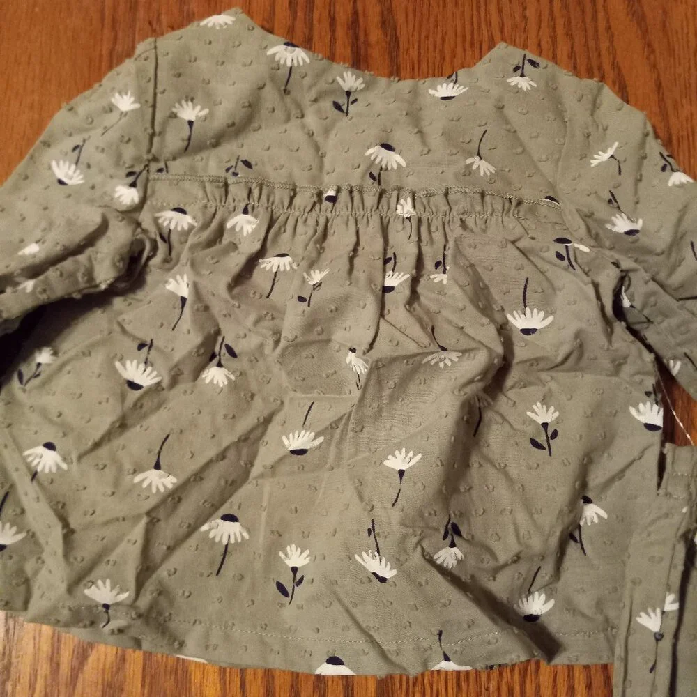 NWT 100% Cotton Sage Green Floral Baby Set Cottagecore Prairiecore Retro Photos